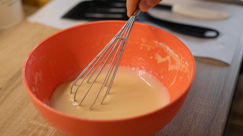 pancake batter in bowl