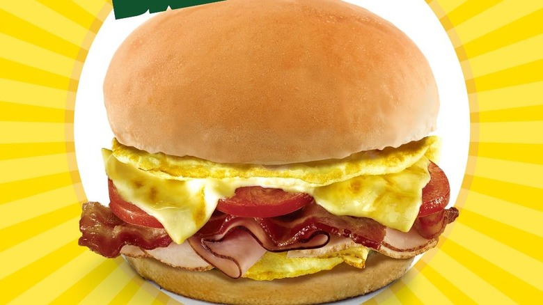 close up of breakfast sandwich