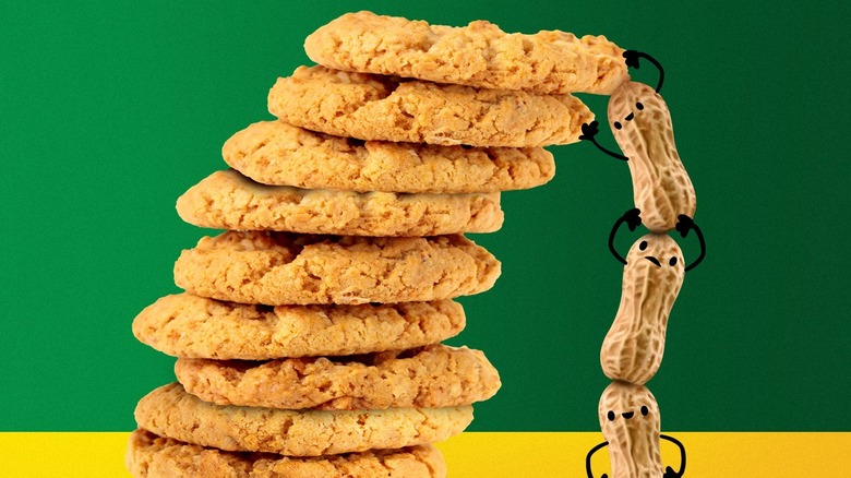 stack of Subway peanut butter cookies