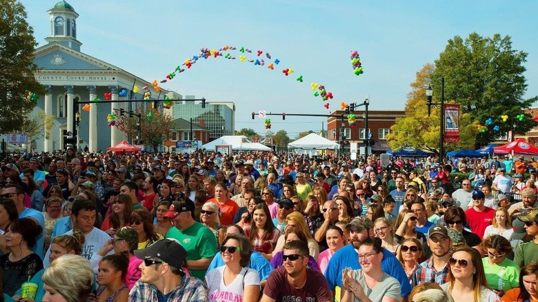 Crowd of people at Lexington Barbecue Festival