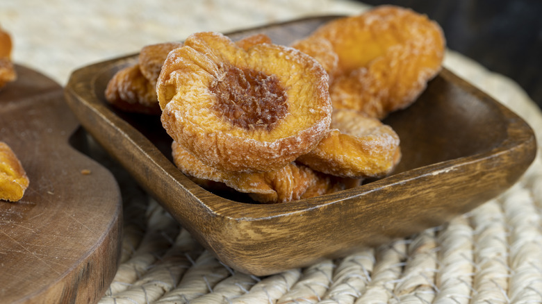 plate of dried peaches