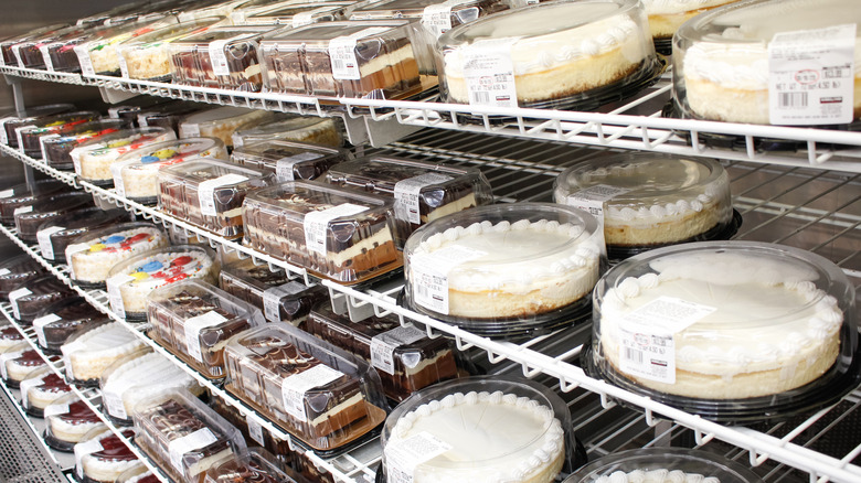 cakes on shelf at costco