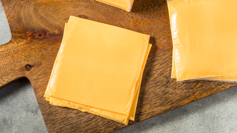 american cheese on cutting board