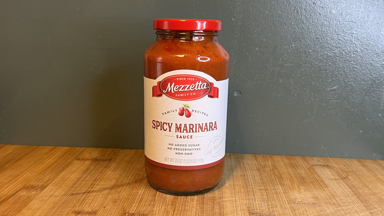 A jar of Mezzetta Spicy Marinara Sauce