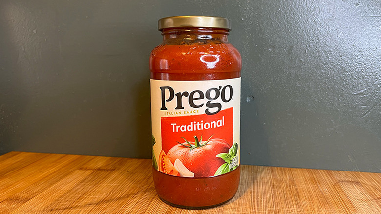 A jar of Prego Pasta Sauce