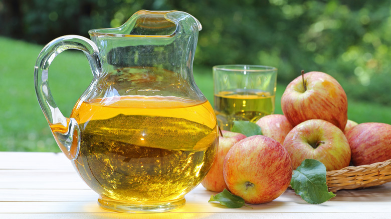 pitcher of apple juice