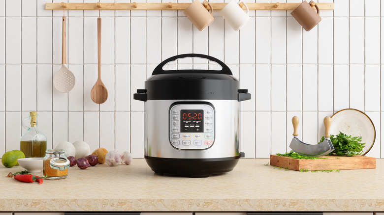 slow cooker on counter