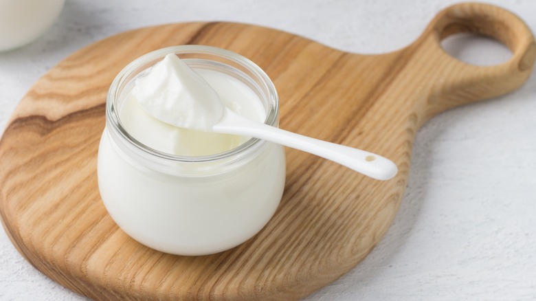 greek yogurt in a jar