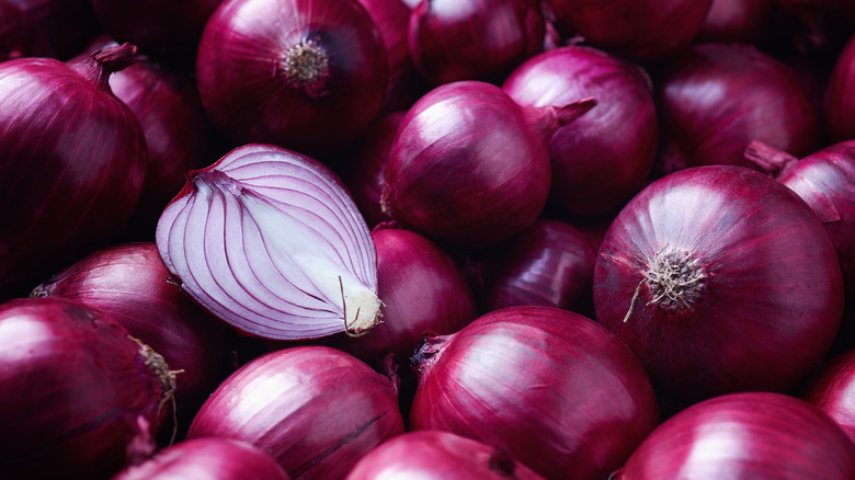 red onion cut in half