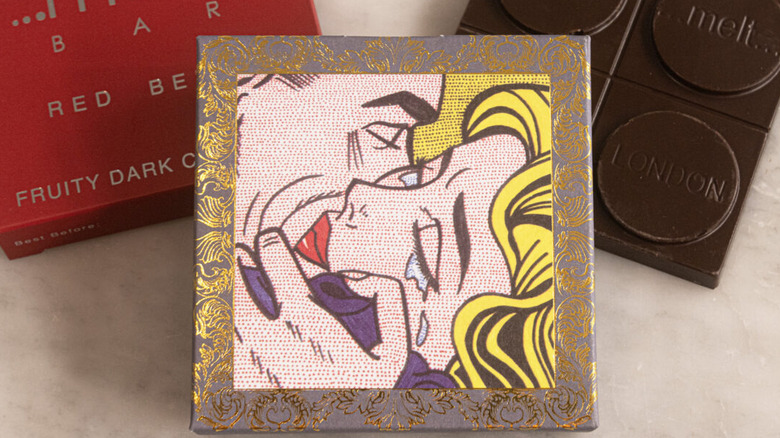 A close up of one of the boxes from Melt's Book of the Kiss