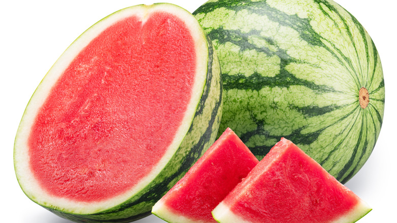 seedless watermelon with green stripes