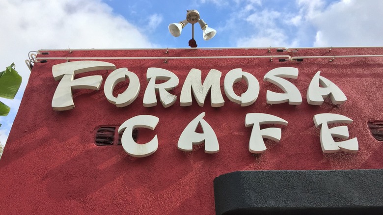 Exterior of Formosa Cafe with sign 