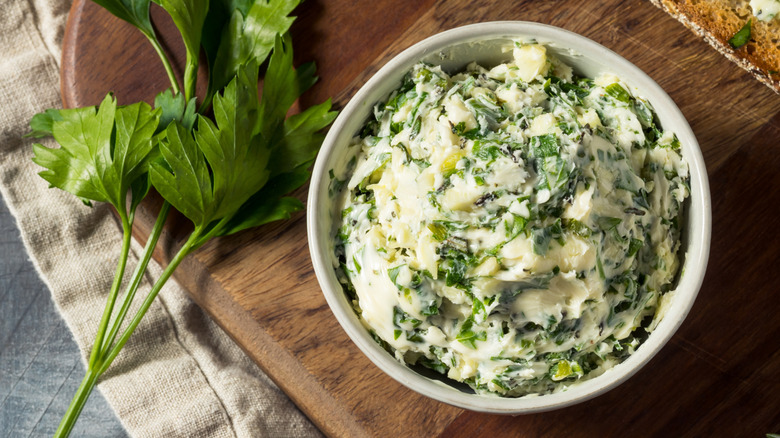 herb butter  in bowl