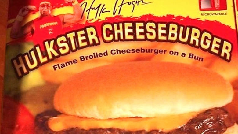 A close-up of a Hulkster Cheeseburger box