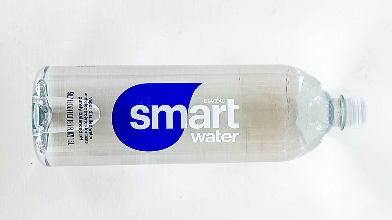 smartwater bottle on white background