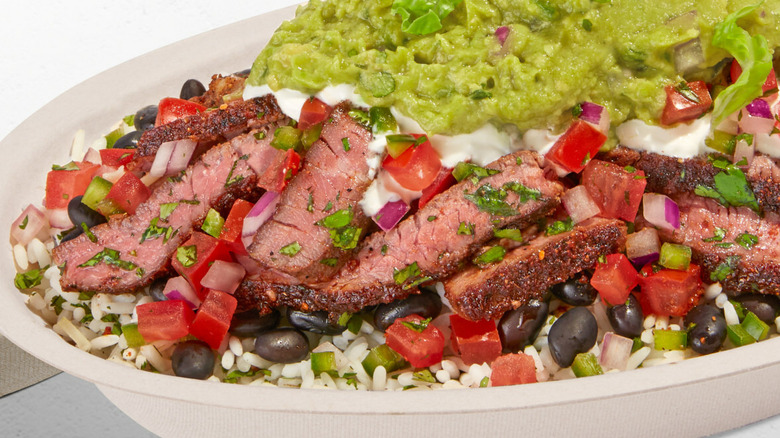 A plate of Chipotle's Carne Asada