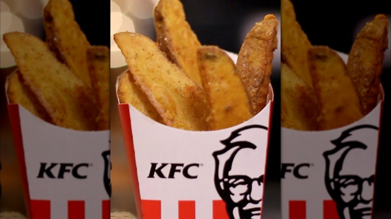 An advert for KFC's potato wedges