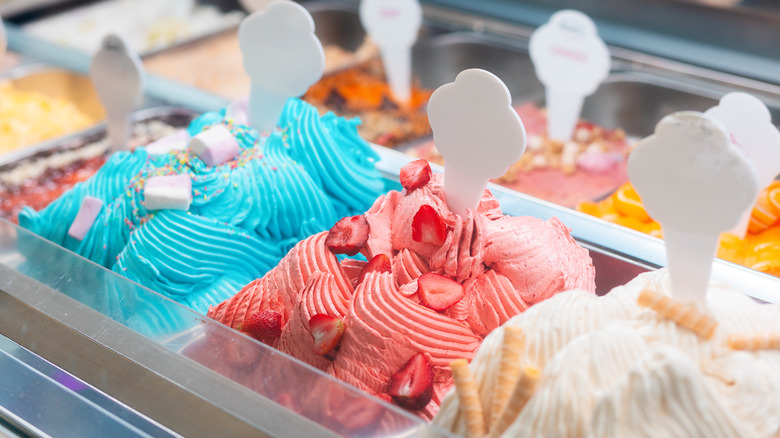 colorful gelato in case