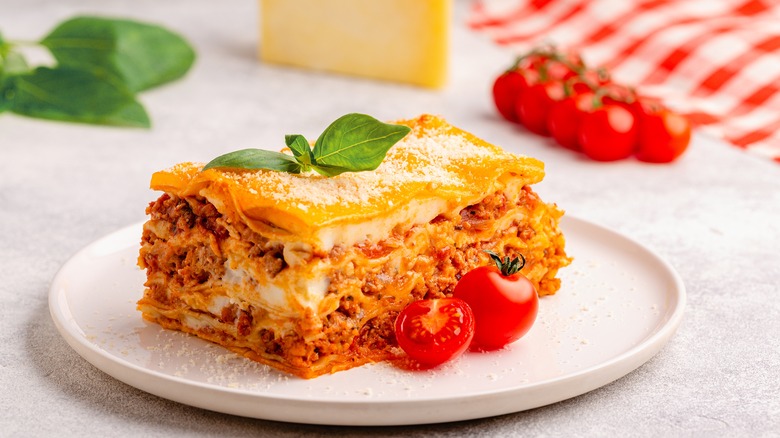 plate of lasagna
