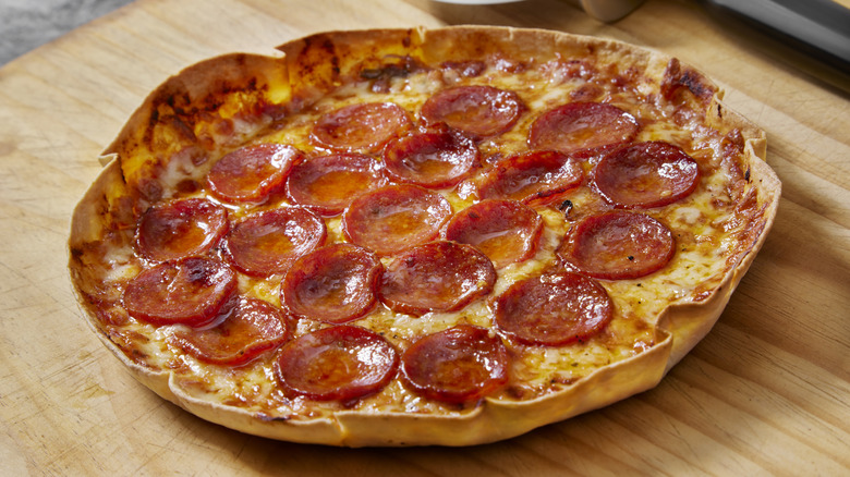 crispy pepperoni pizza