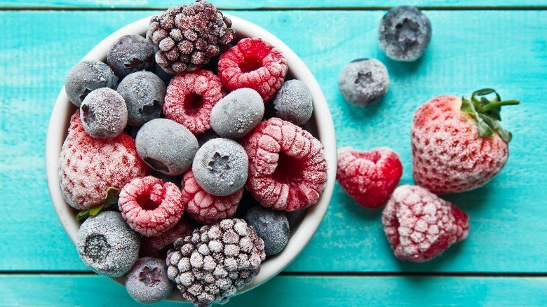 frozen berries in bowl