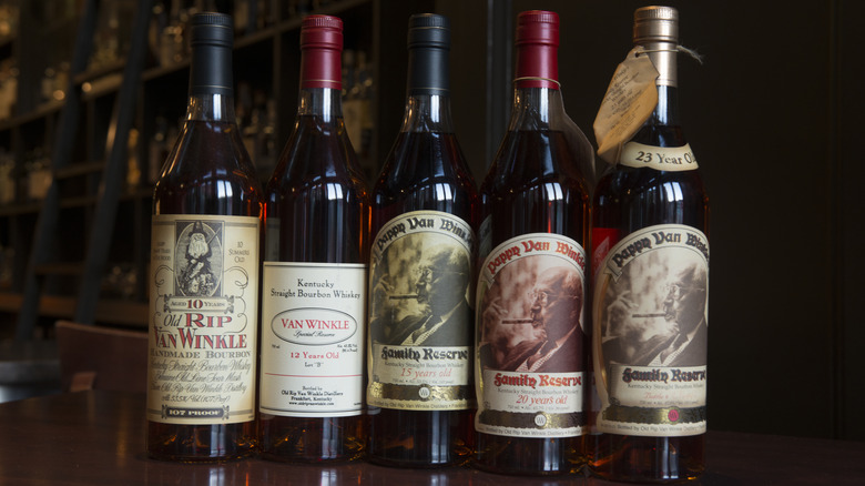 Van Winkle bourbon bottles