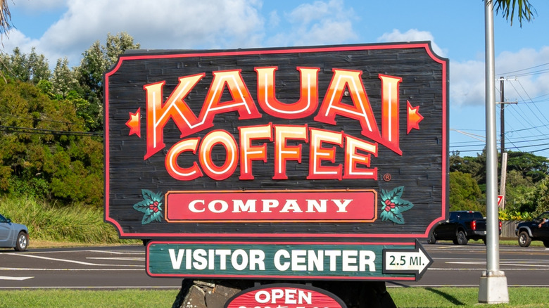 Kauai Coffee Company sign seen in Kauai, Hawaii