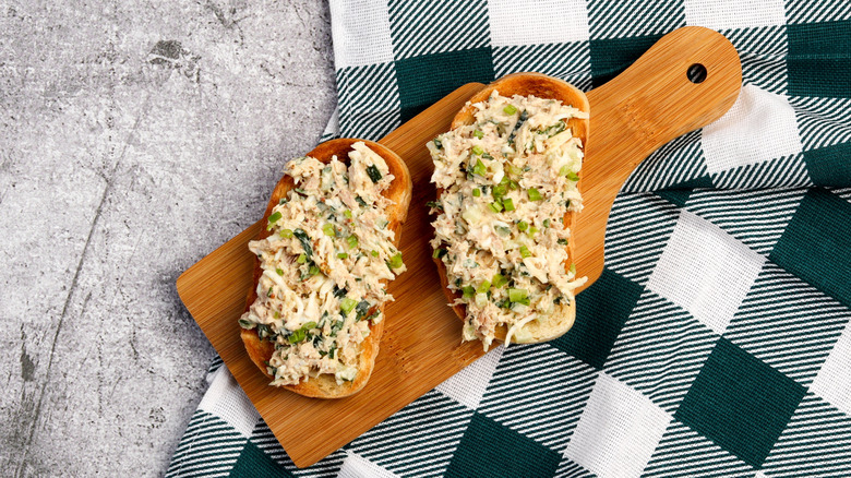 open-face tuna salad sandwich