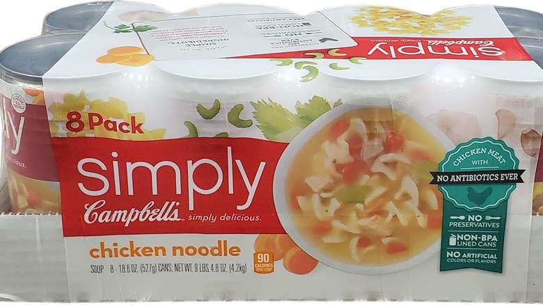 package of Campbell's Simply chicken noodle soup