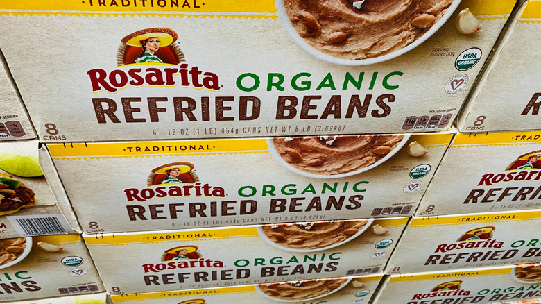 refried beans in packaging at Costco