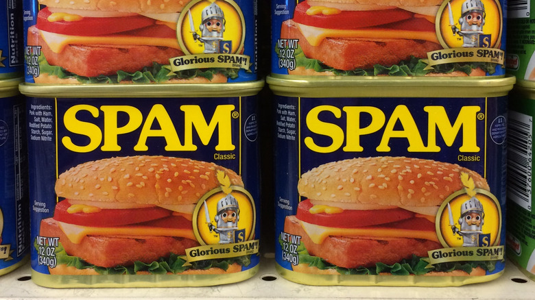 cans of Spam in a store