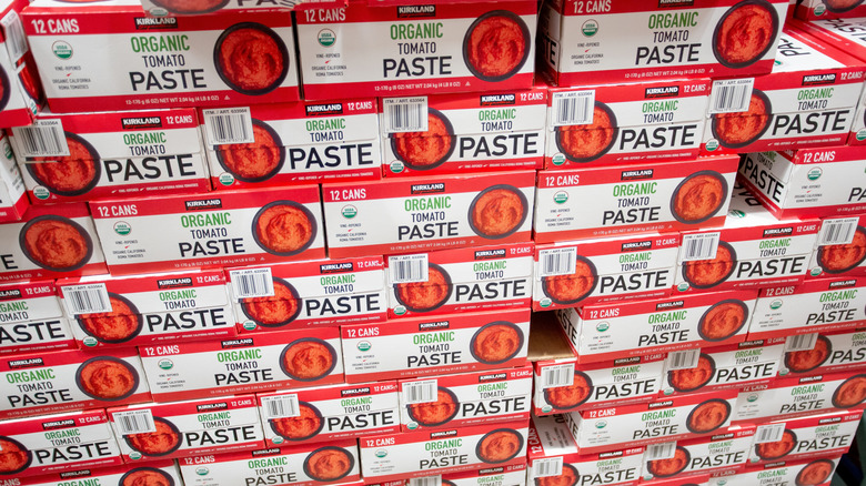 Kirkland tomato paste inside Costco