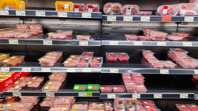 Aldi meat aisle. 