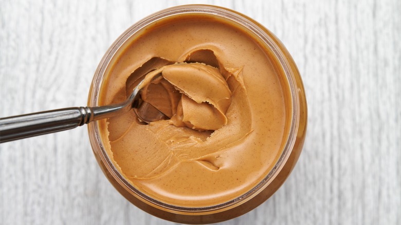 peanut butter with spoon