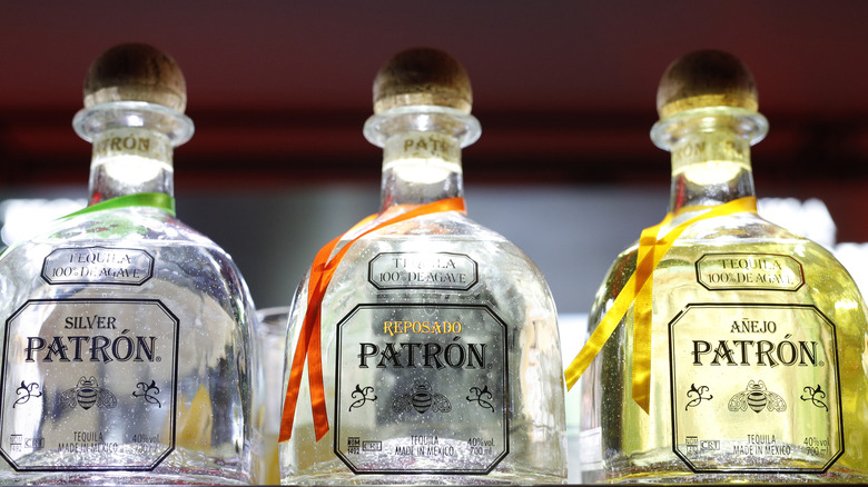 Three bottles of Patrón tequila