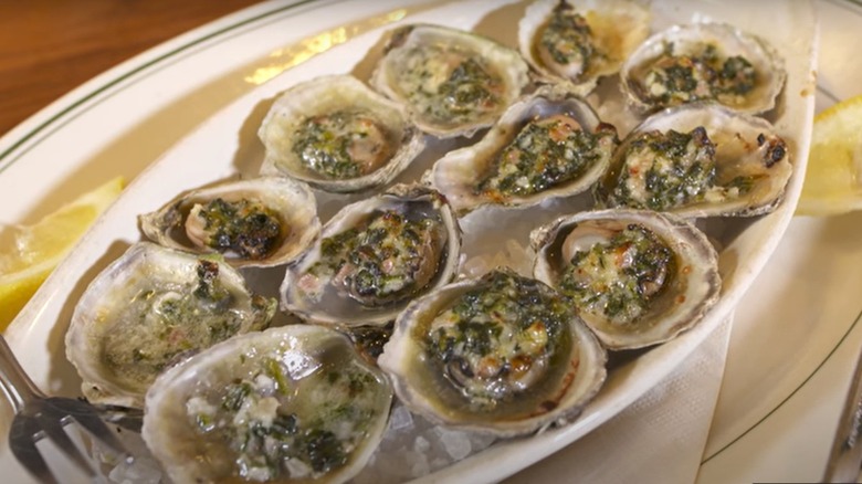Olympia oysters on plate
