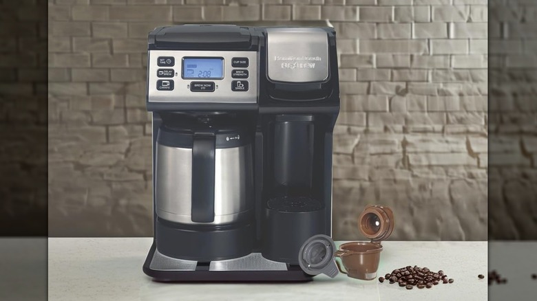 A Hamilton Beach FlexBrew Trio coffee maker on a counter