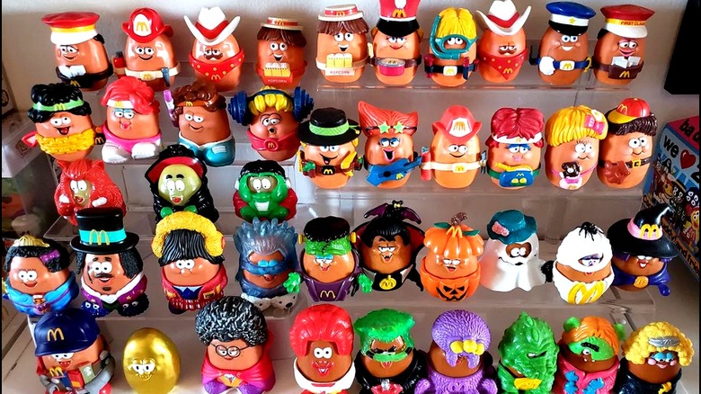 Lots of Chicken McNugget Buddy toys on shelves