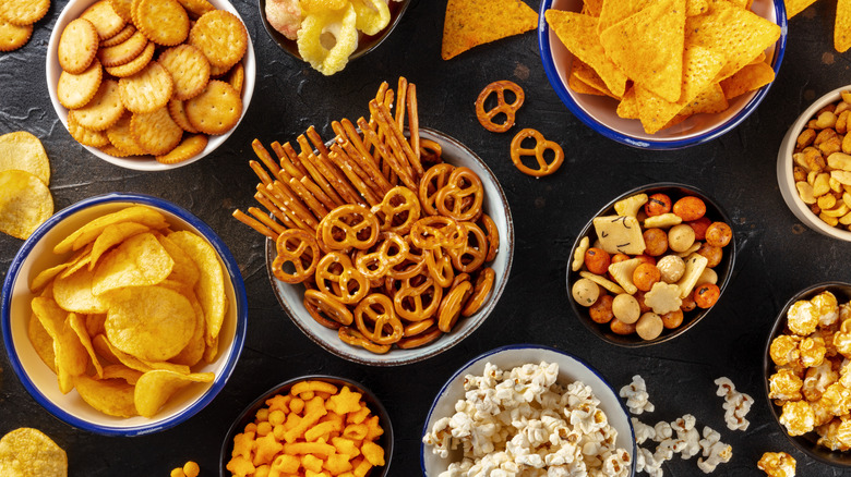 An assortment of snack foods