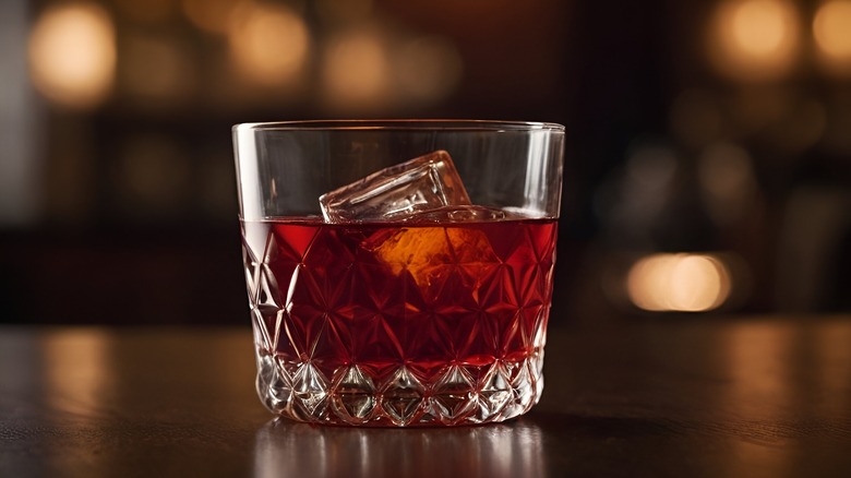 boulevardier cocktail in glass