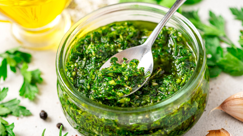 A bowl of chimichuri sauce