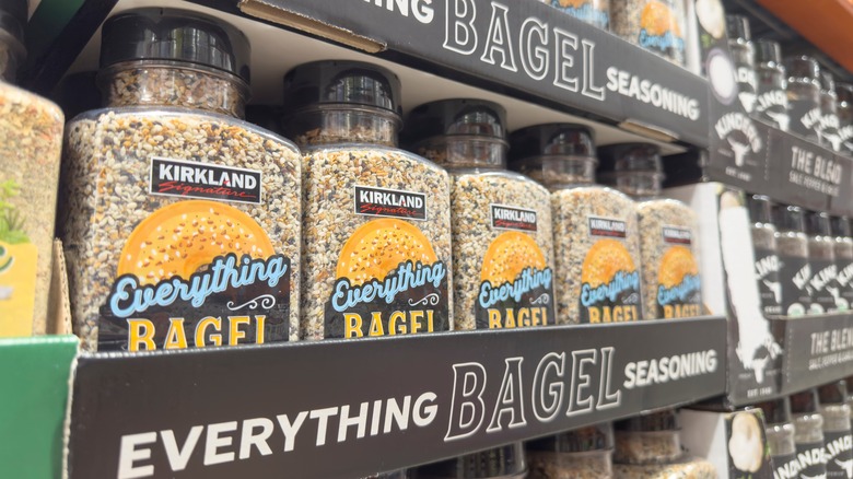 Everything bagel seasoning on a shelf at the store