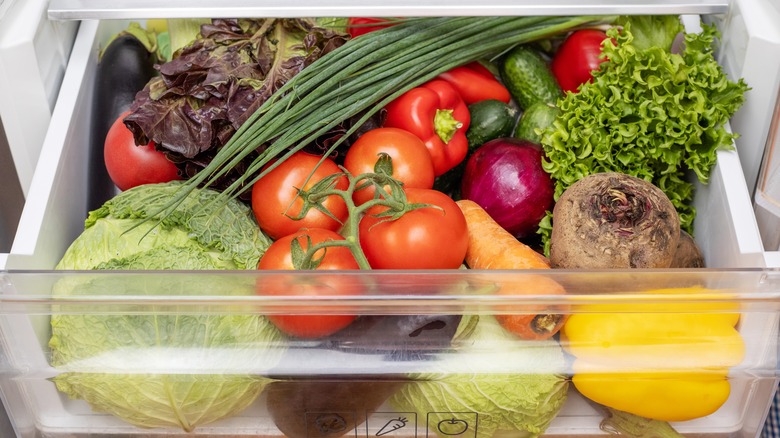 Fridge drawer with vegetables