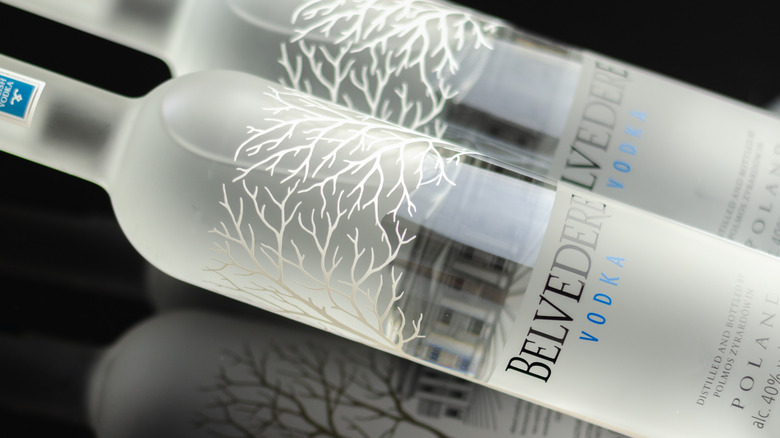 Two bottles of Belvedere vodka