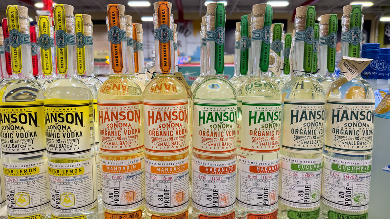 Bottles of Hanson Organic Vodka