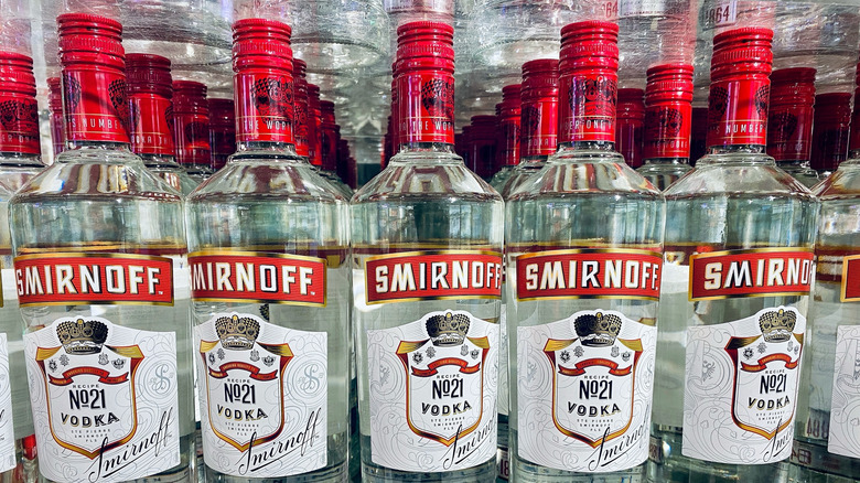 Bottles of Smirnoff Vodka