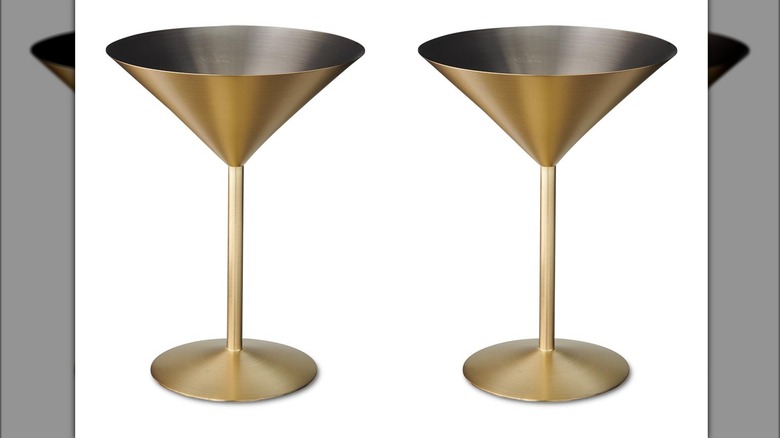 Crofton Stainless Steel Stem Cocktail Glasses