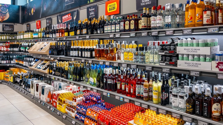 Liquor section at Aldi