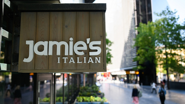 A Jamie's Italian restaurant sign