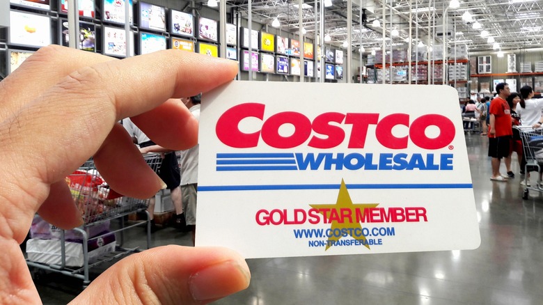 Person holding Gold Star Costco Membership card